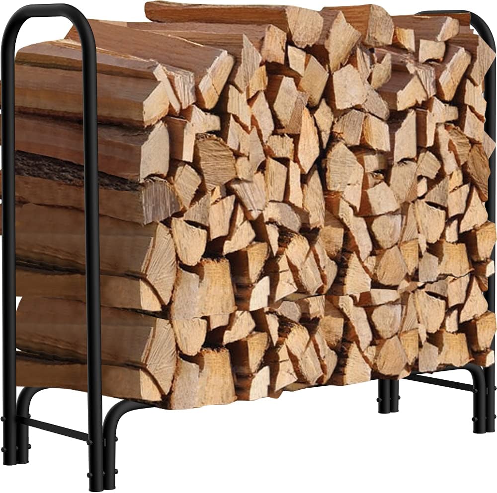 The Woodhaven 5 Foot Outdoor Firewood Rack With Cover - USA Made