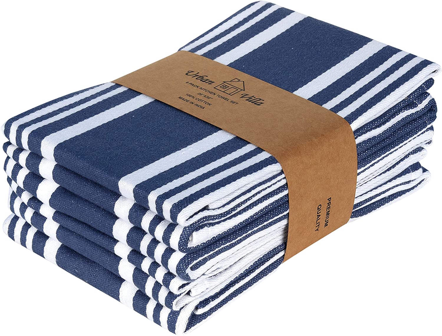 HYER KITCHEN Microfiber Kitchen Towels, Stripe Designed, Super Soft and  Absorbent Dish Towels, Pack of 8, 18 x 26 Inch, Green and White