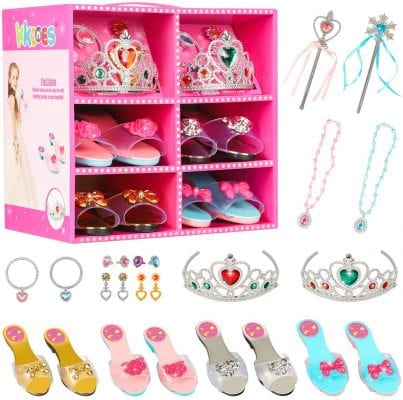 KKONES Pretend Play Princess Dress Up Set Girls' Toy