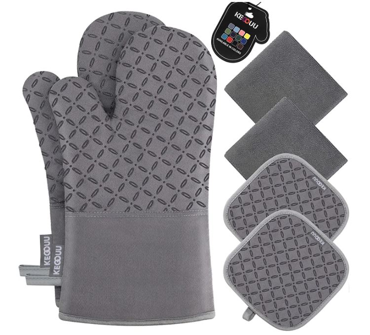 Pack Of 6 Gray Rorecay Extra Long Oven Mitts And Mini Oven Mitts