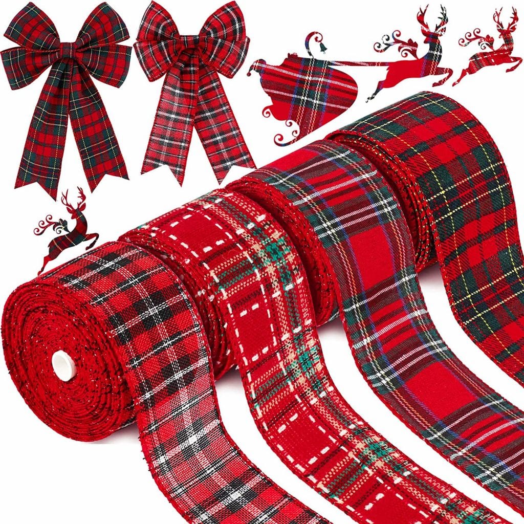 willbond-christmas-red-plaid-ribbon-2-52-inch-x-26-yards-4-pack-plaid-ribbon