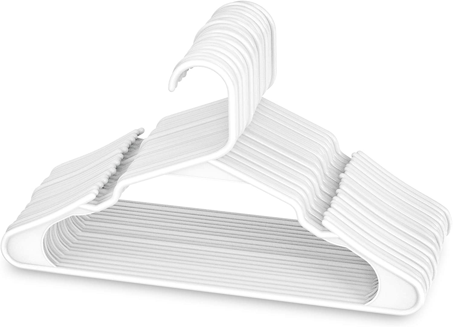 Utopia Home Clothes Hangers 50 Pack - Plastic Hangers Space Saving -  Durable Coat Hanger with Shoulder Grooves (White)