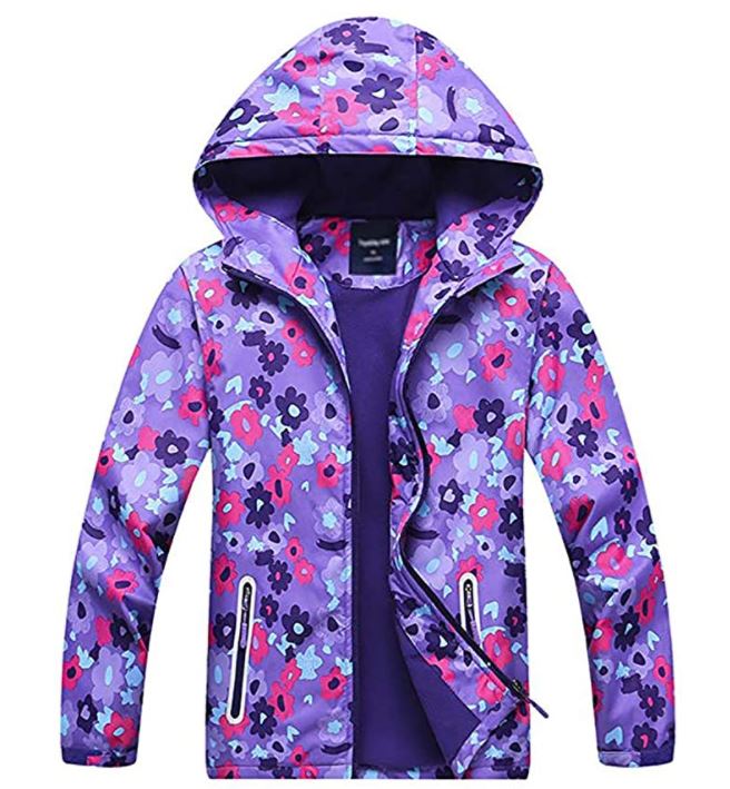 MGEOY Kids' Lightweight Hooded Rain Jacket