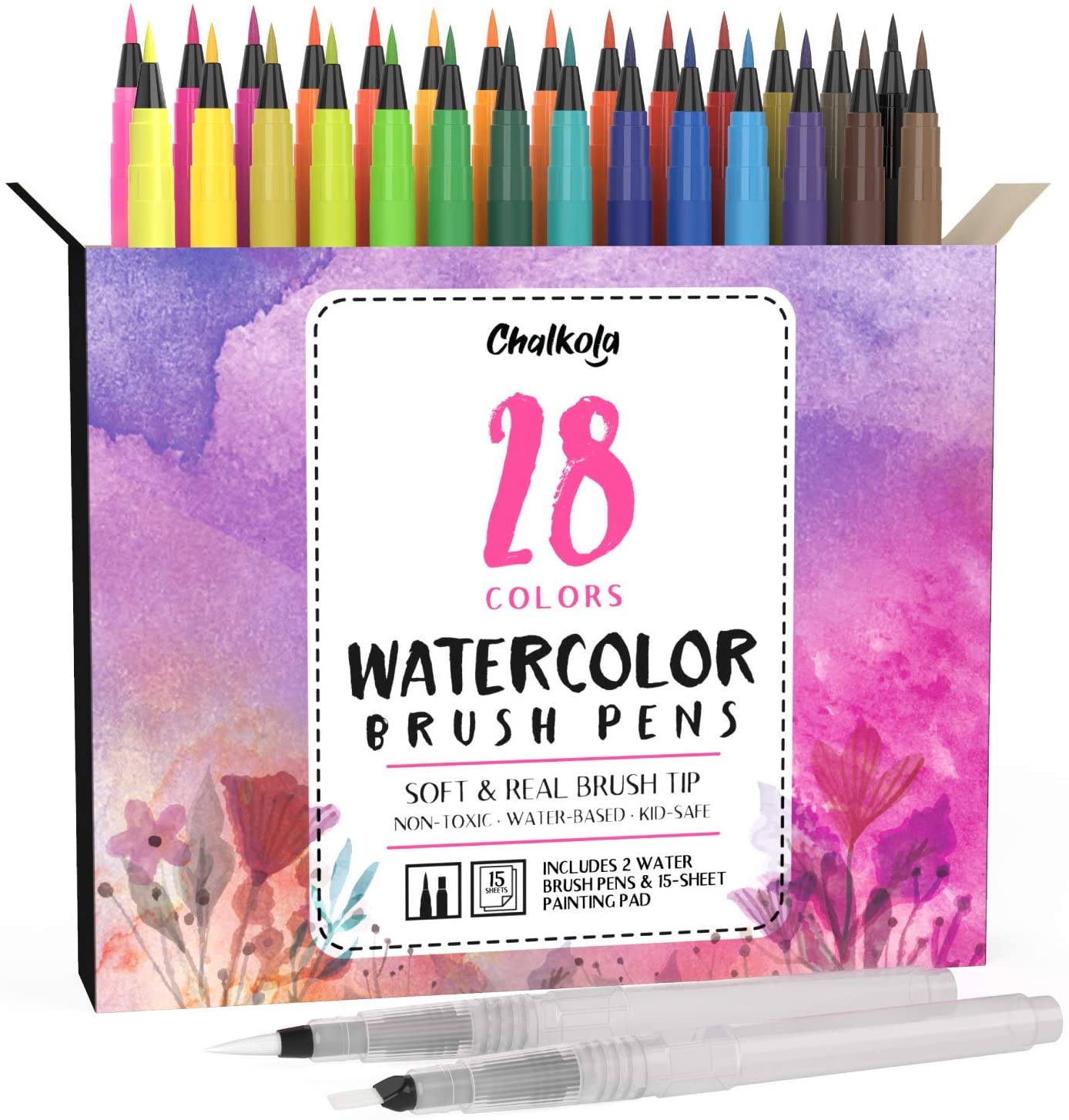 54 Watercolor Pens, 15 Page Pad & Online Video Tutorial Series by