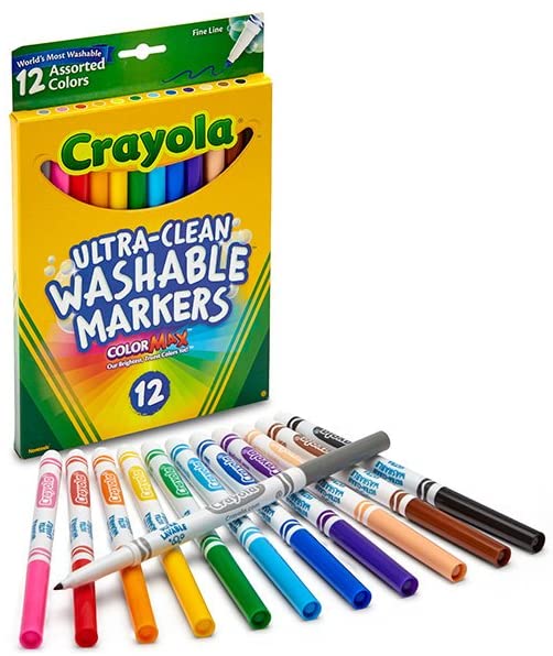 Crayola Markers Washable Felt Tip Pens Fine Line Colours Supertips Kids Fun  BNIB