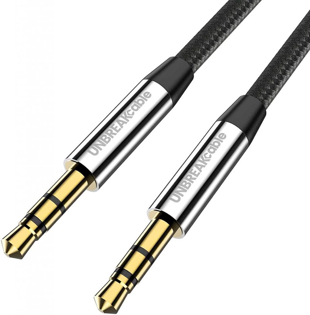 UNBREAKcable Flexible Nylon Braided Auxiliary Audio Cable, 6.6-Foot