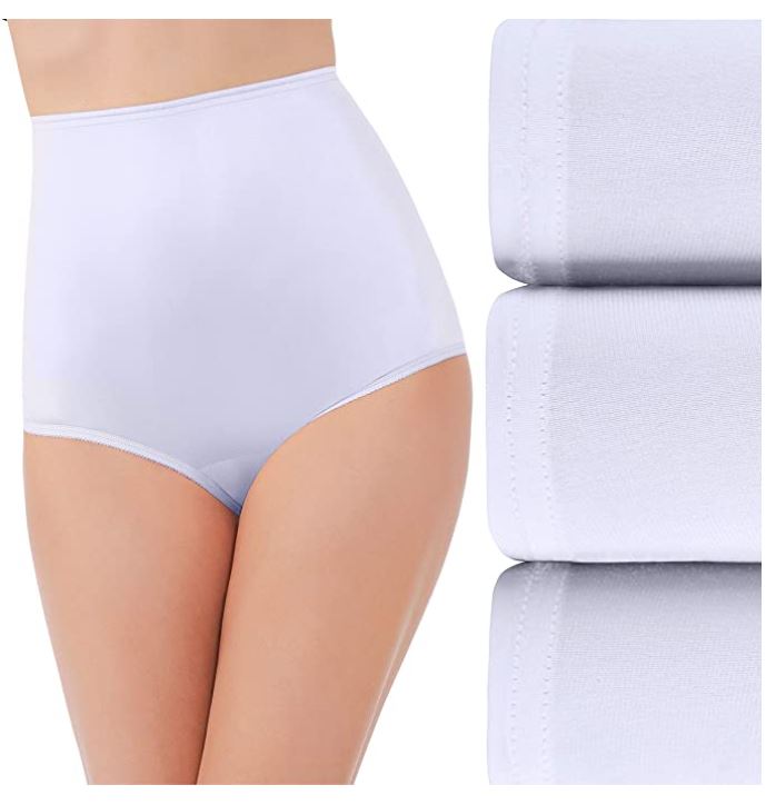 UMMISS Women’s Cotton Underwear. Soft Stretch Mid Waist Breathable Solid  Color Briefs Panties for Women -Multi -M