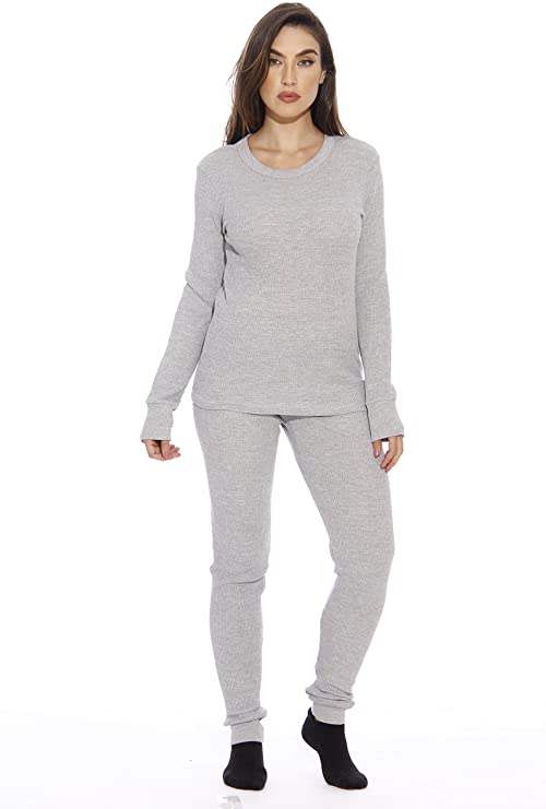 WEERTI Weerti Thermal Underwear For Women Long Johns Women With Fleece  Lined, Base Layer Women Cold Weather Top Bottom(Grey M)