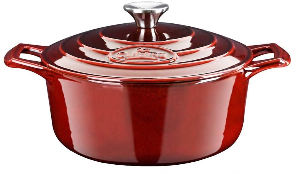 Uno Casa Enameled Cast Iron Dutch Oven with Lid - 6 Quart Enamel Coated  Cookware Pot with Silicone Handles and Mat - Shop - TexasRealFood
