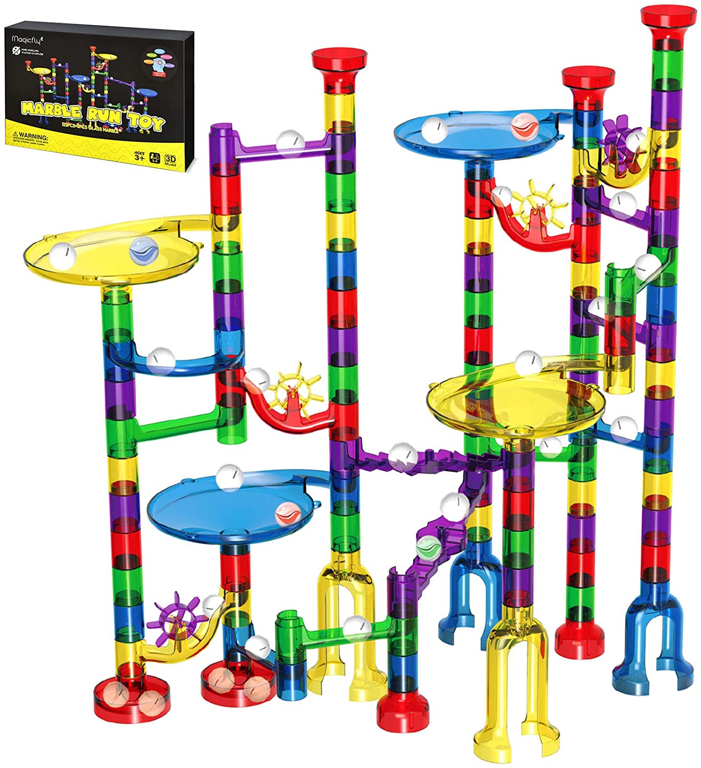 magicfly-race-track-marble-run-127-piece-marble-runs