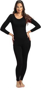 WEERTI Thermal Underwear for Women Long Johns Women with Fleece Lined, Base  Layer Women cold Weather Top Bottom(Black XXS) 