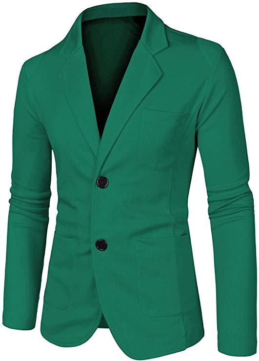 COOFANDY Pocketed Classy Green Blazer For Men