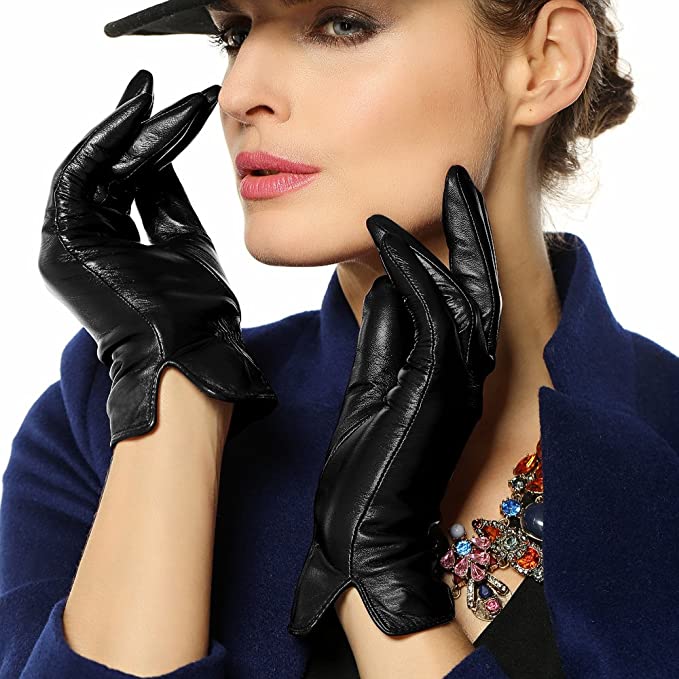 Dsane Touchscreen Lambskin Womens' Leather Gloves