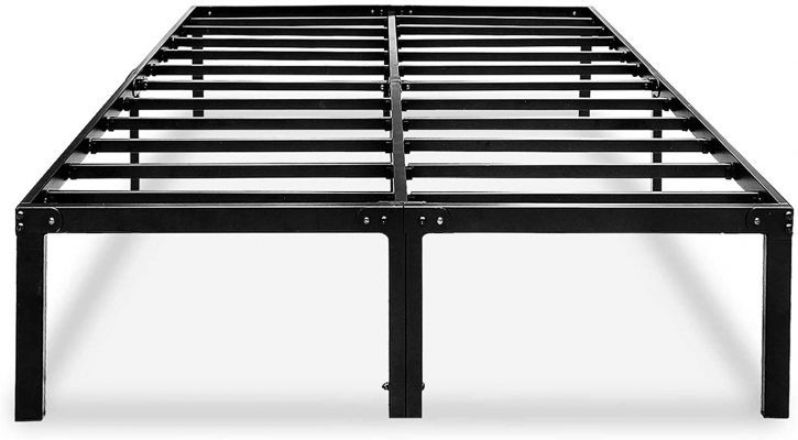 lucid mattress on metal platform bed frame