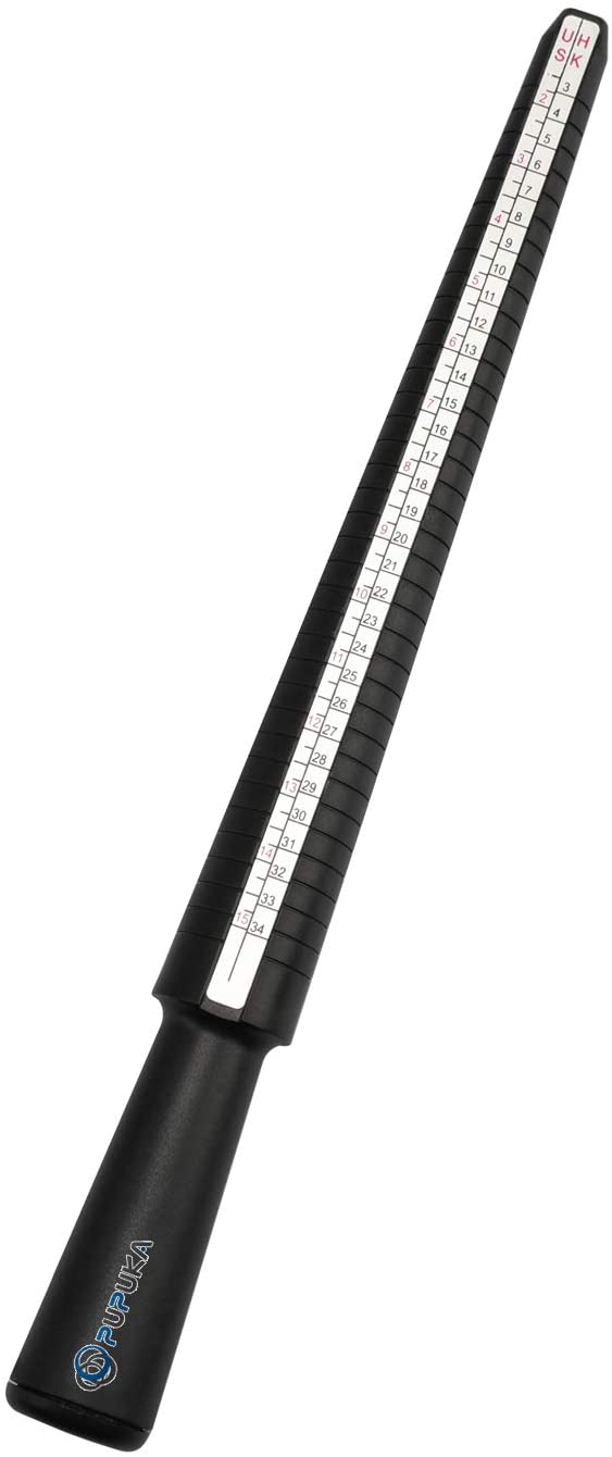 Black Plastic Ring Sizer Stick, JPI Display