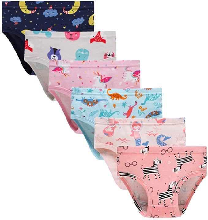 Buy Winging Day Packs of 6 Little Girls Panties Pink Underwear Size 6 at