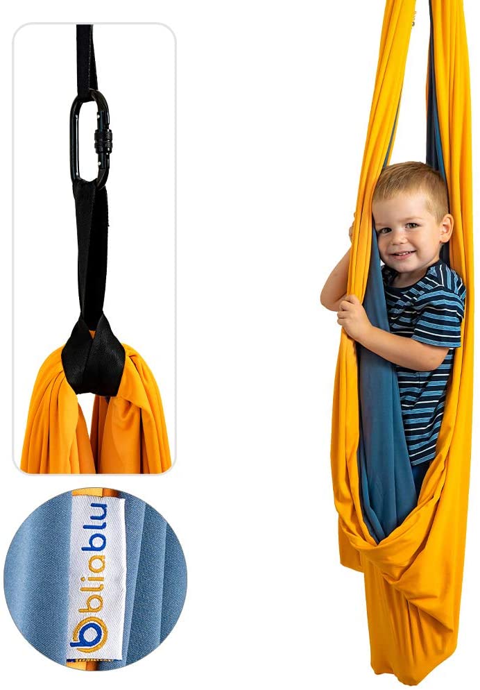 Y- STOP Built-In Side Pocket Indoor Pod Swing For Kids