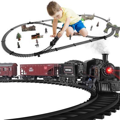 Babyhome LED Headlights & Realistic Smoke Electric Train Set For Kids