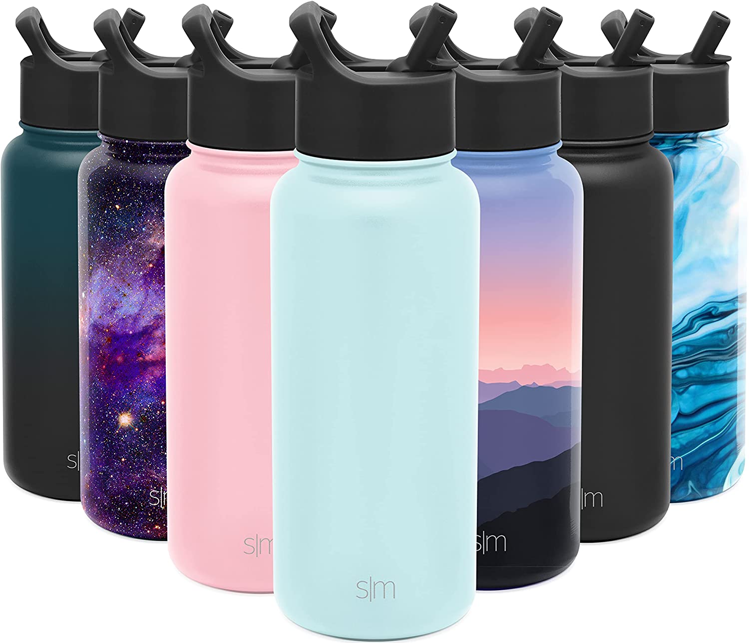 Simple Modern Insulated Water Bottle with Straw Lid Resuable Wide