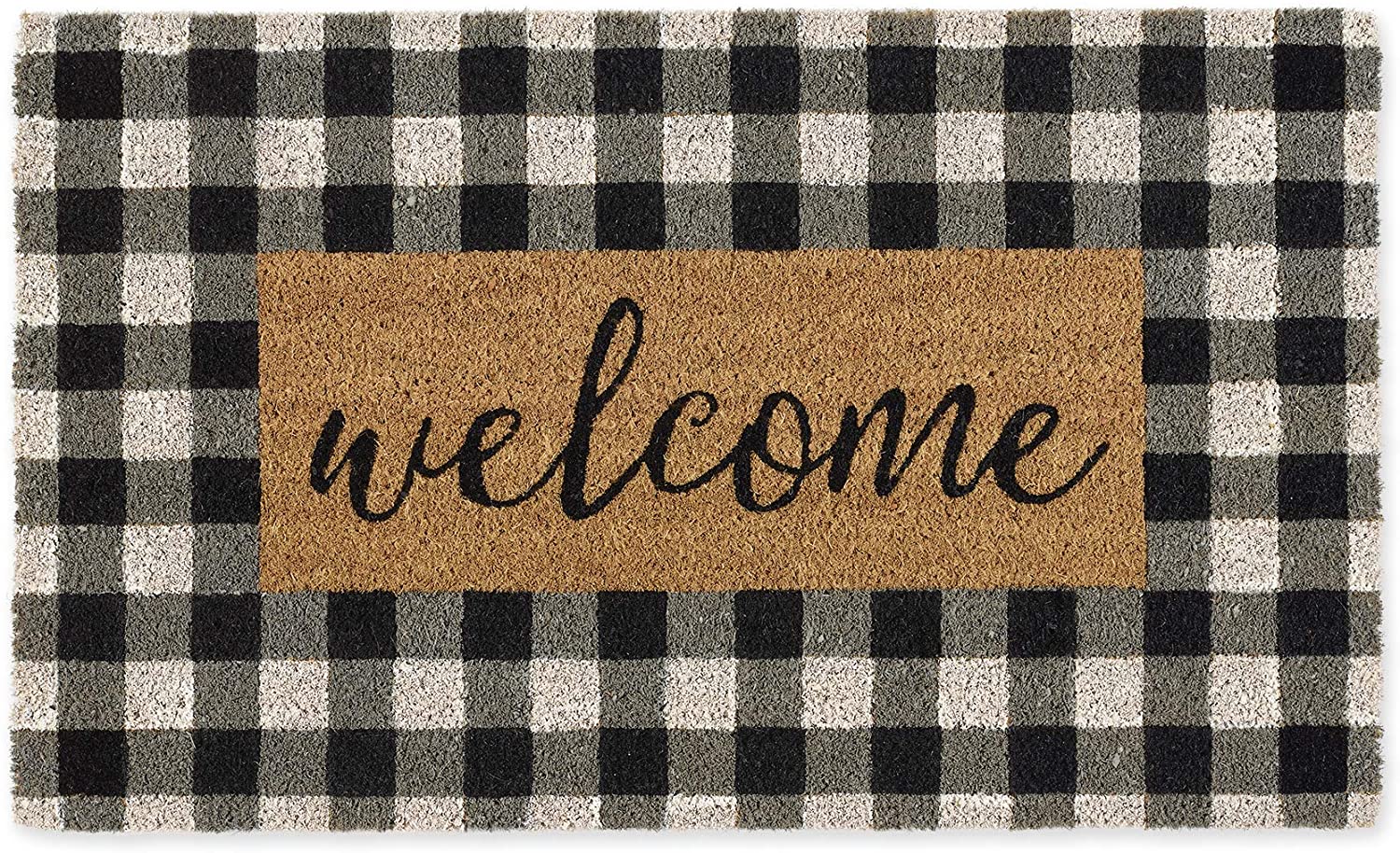 Welcome Front Door Mat Carpet Flannel Fabric Suede Anti-Slip Floor