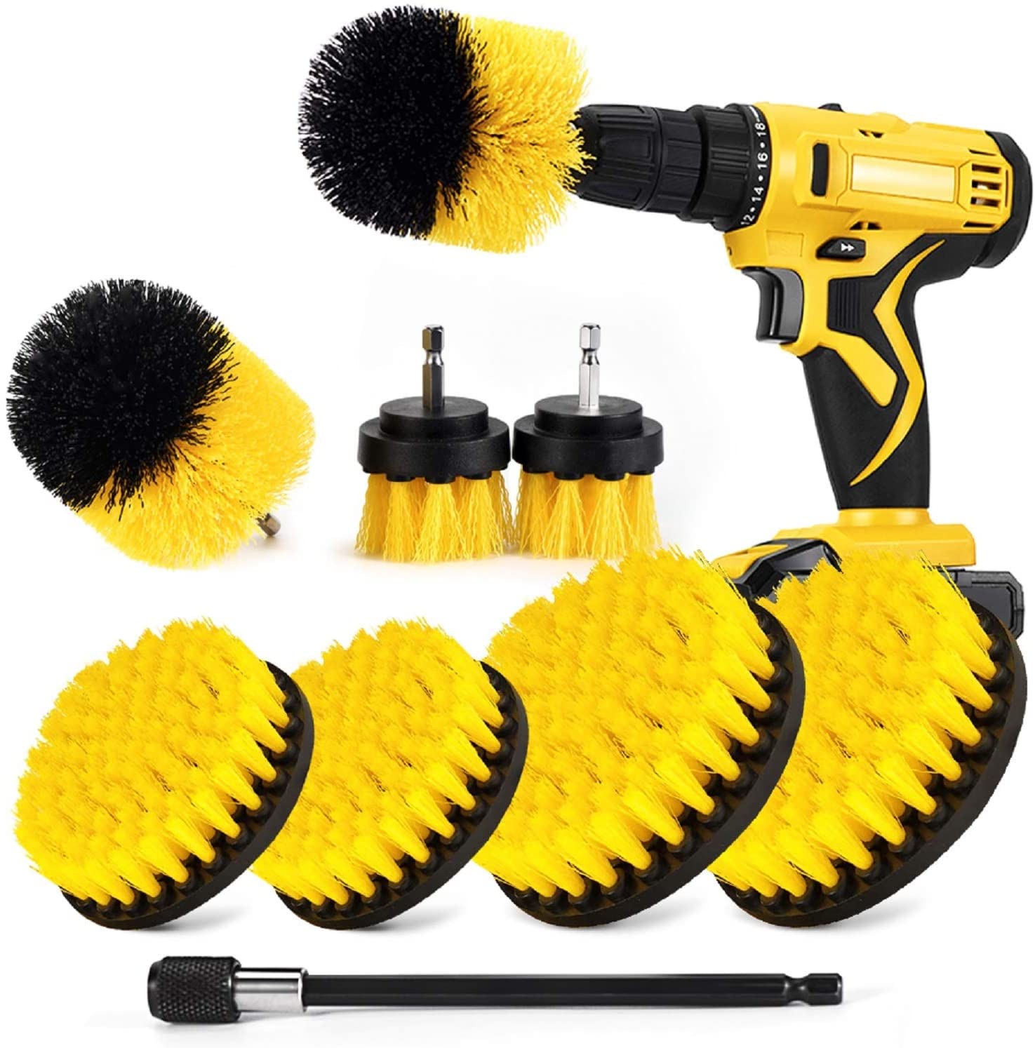 4pcs Drill Cleaning Brush, 2/3.5/4/5inch Cleaning Brush For Electric Drill  Soft Bristle Carpet Clea