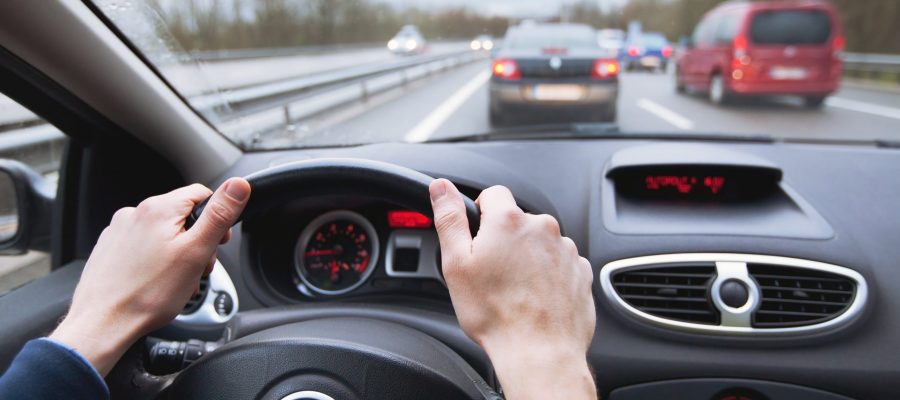 Driving car on highway