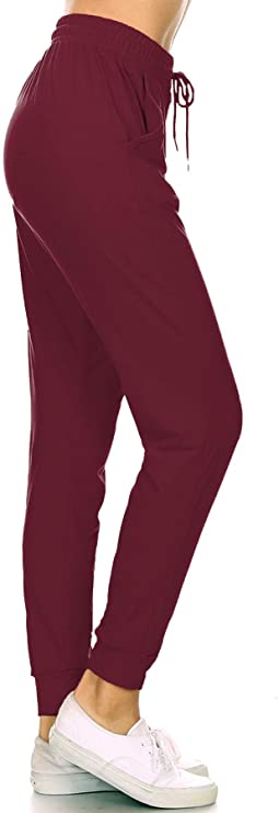 SANGTREE Womens Cargo Pants Multi-Pocket Elastic Waist Pull On Jogger Pants  with Drawstring,Dark Purple,S