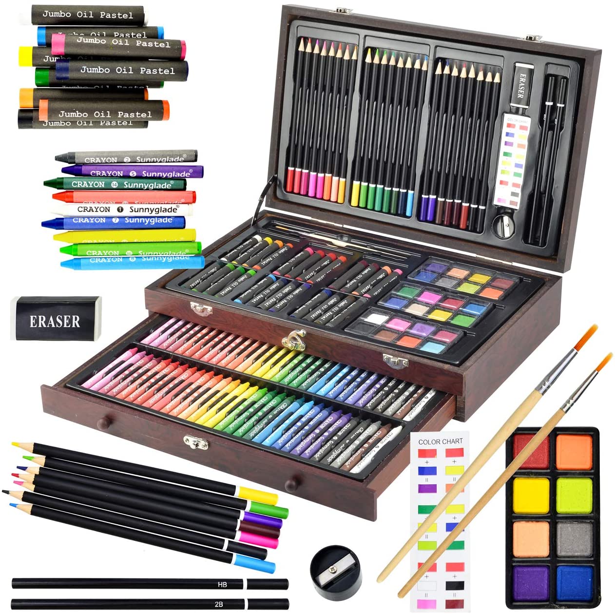 Art 101 Budding Artist Multifunctional Art Set in Wood Case with