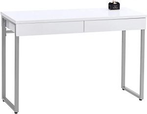 glossy white vanity desk