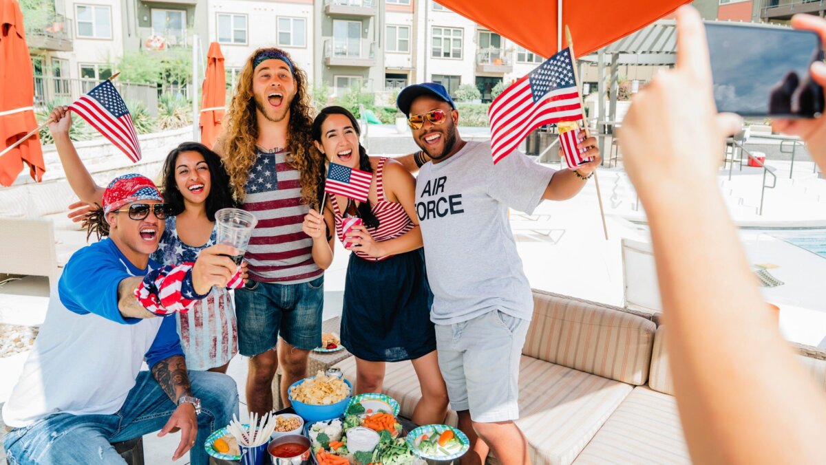 Air Force Veteran and friends having a 4th of July BBQ party