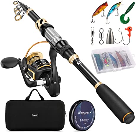 Sougayilang Carbon Fiber & Fiberglass Fishing Rod Set