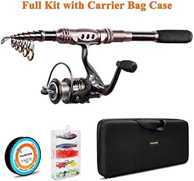Magreel Telescopic Fishing Rod and Reel Combo Set with Fishing Line,  Fishing Lures Kit& Accessories and Carrier Bag for Saltwater Freshwater :  : Sporting Goods