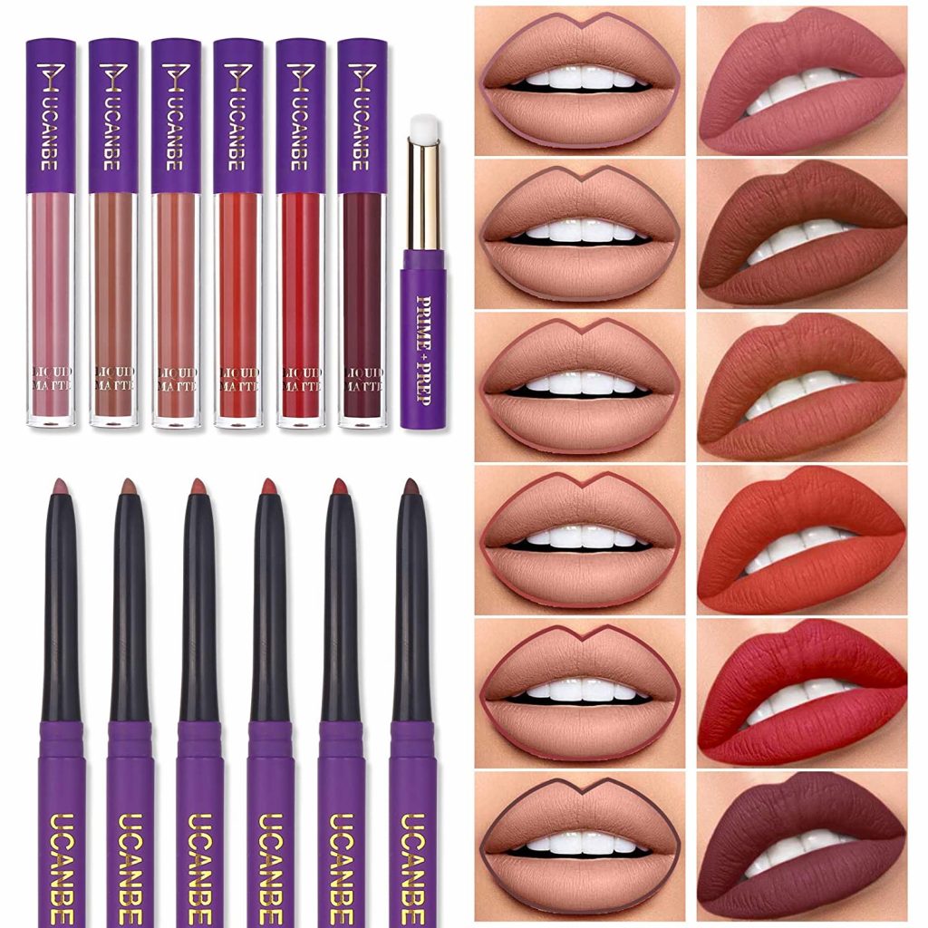 BestLand High-Coverage Liquid Lipstick & Liner Lip Kit, 12-Piece