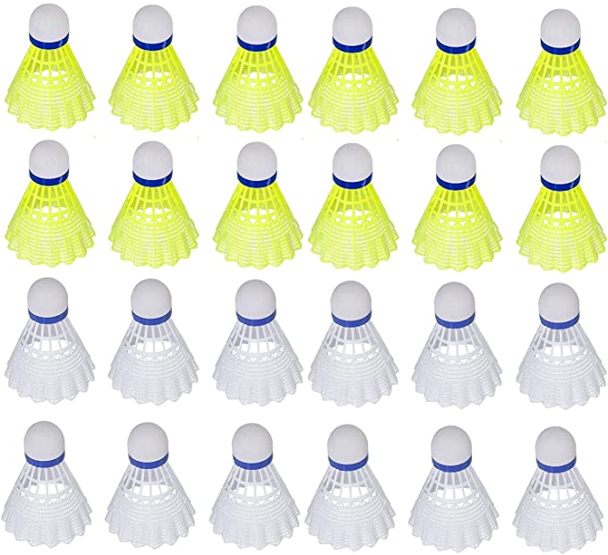 ZZICEN Nylon & Cork Badminton Shuttlecocks Nylon, 24-Pack