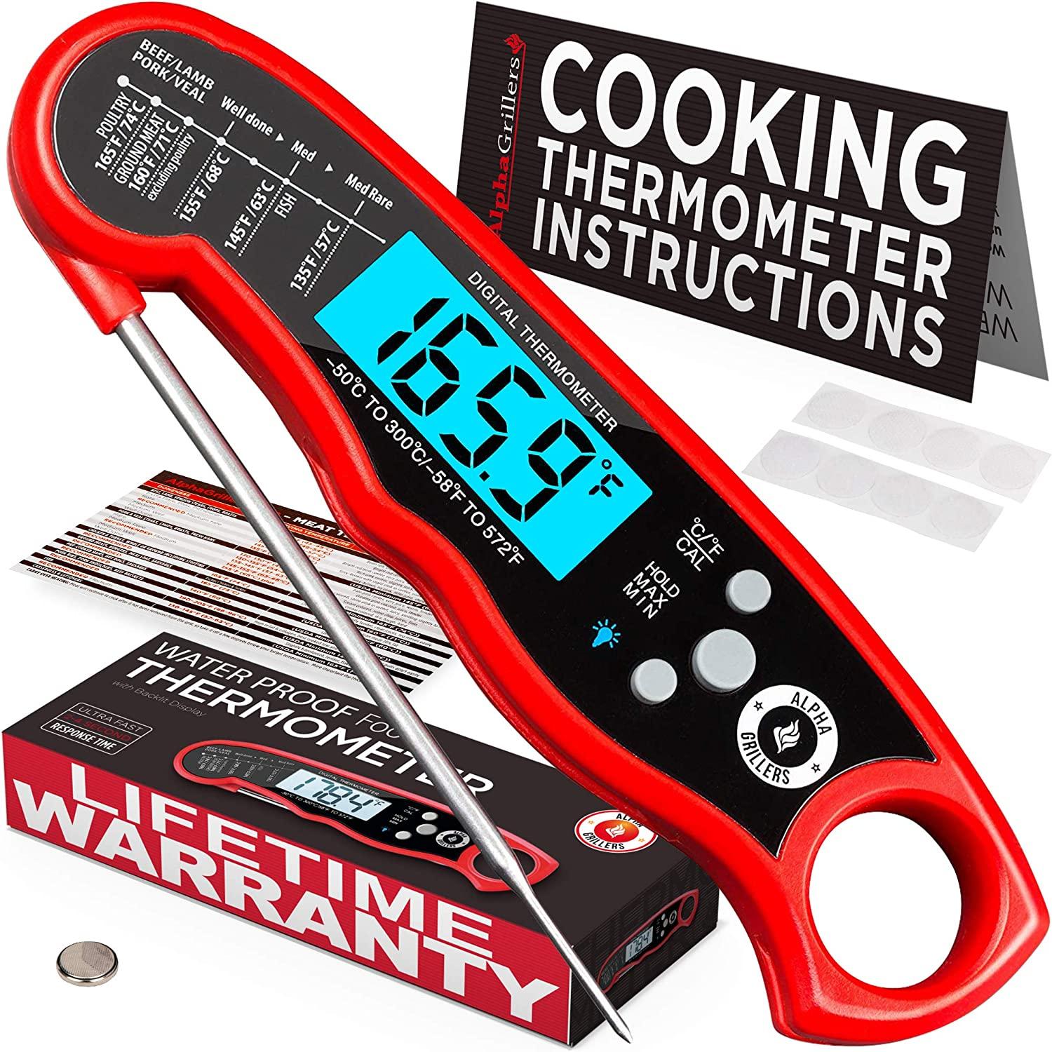 Alpha Grillers Battery Powered Digital Meat Thermometer Digital Meat Thermometer 