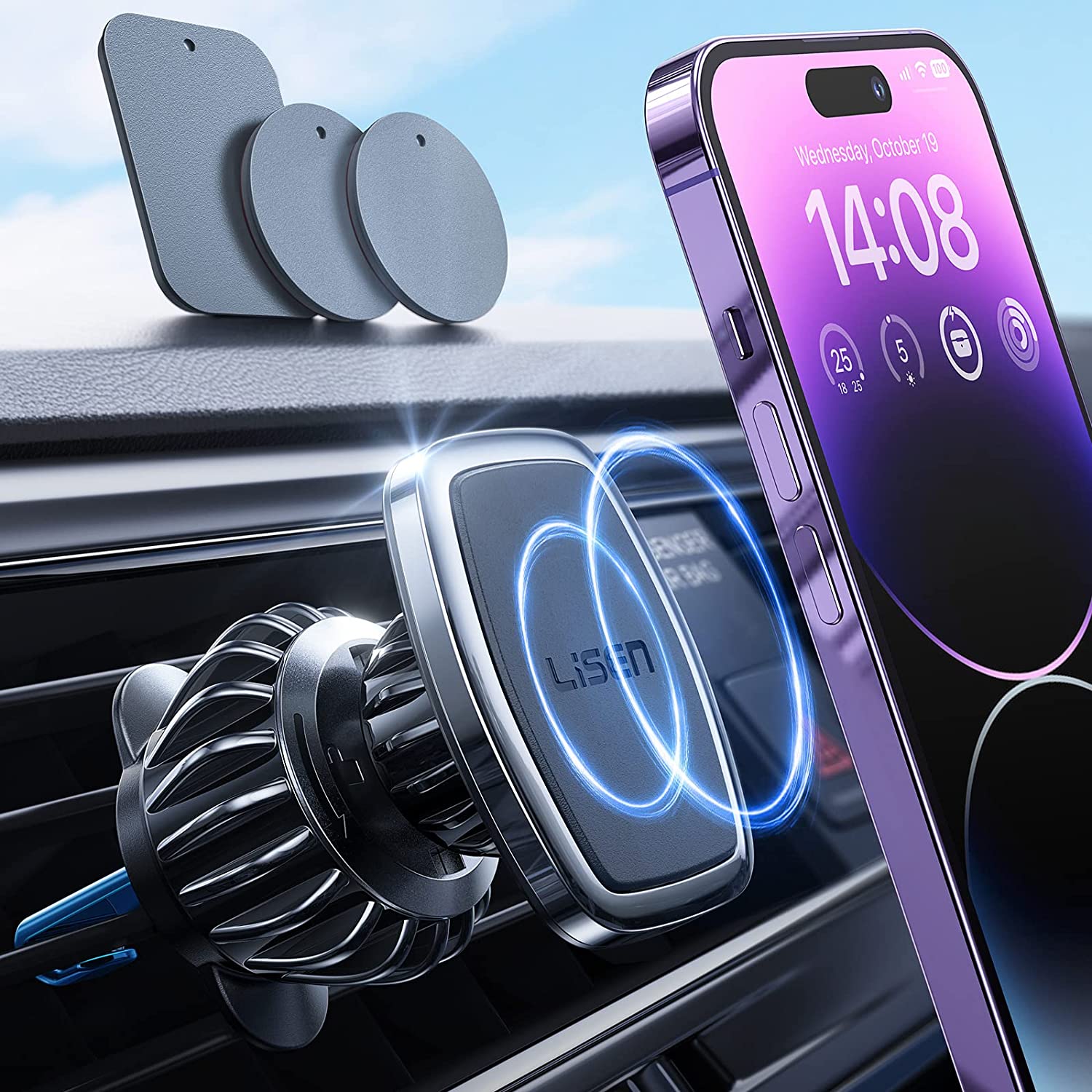 AINOPE Auto Lock Slide-In Car Vent Phone Mount