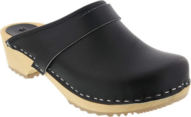 Bjork Maja Wood Outsole Open Back Women's Clogs