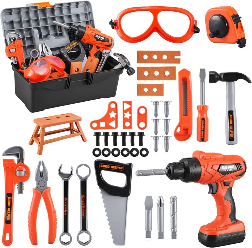 BLACK + DECKER Realistic Workbench Play Toolset For Kids, 75-Pieces