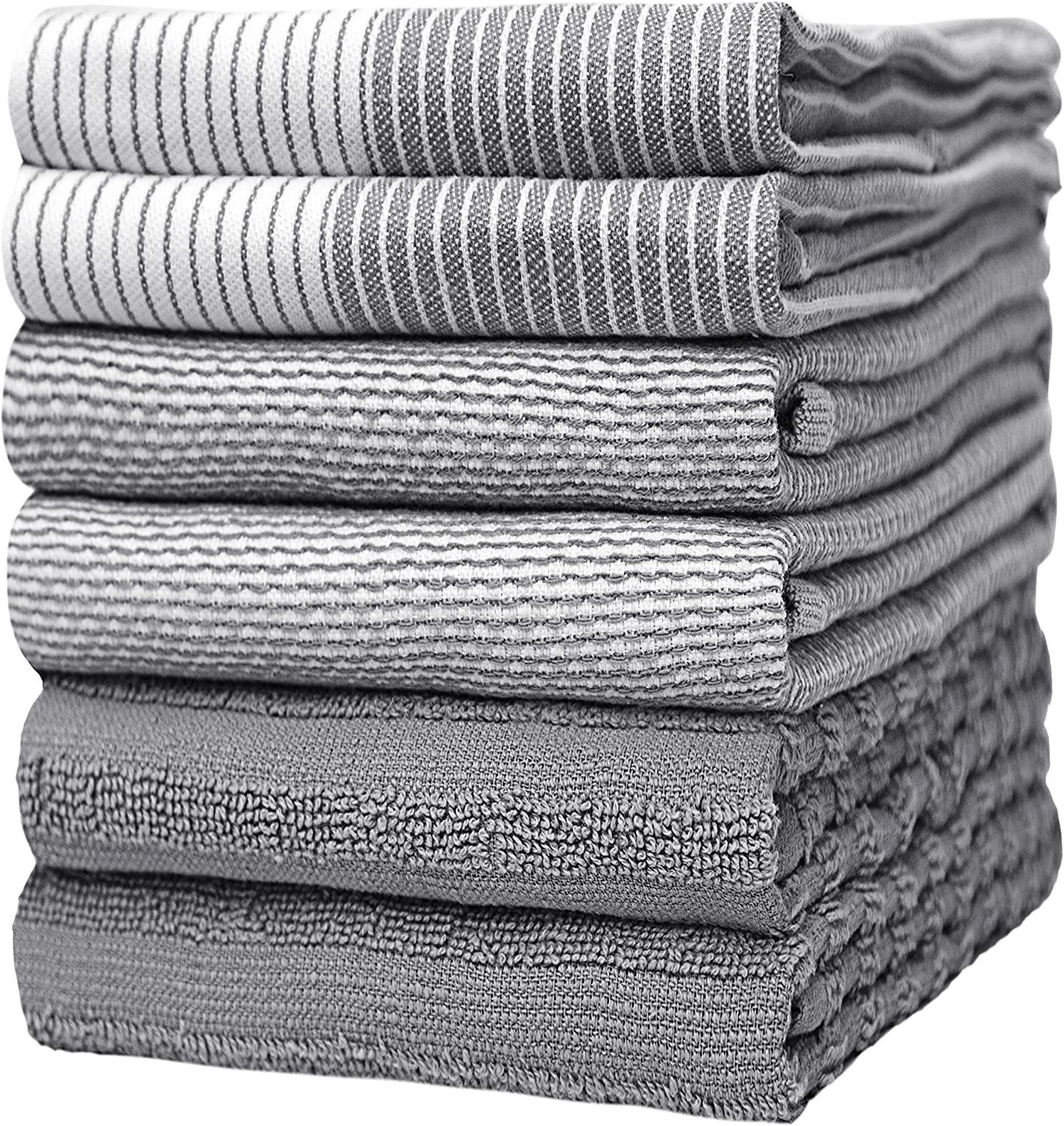 kimteny Stripe Kitchen Cloth Dish Towels, 13x28 Inches Premium Dishcloths,  Super Absorbent Coral Velvet Microfiber Cleaning Cloth, Fast Drying Rags