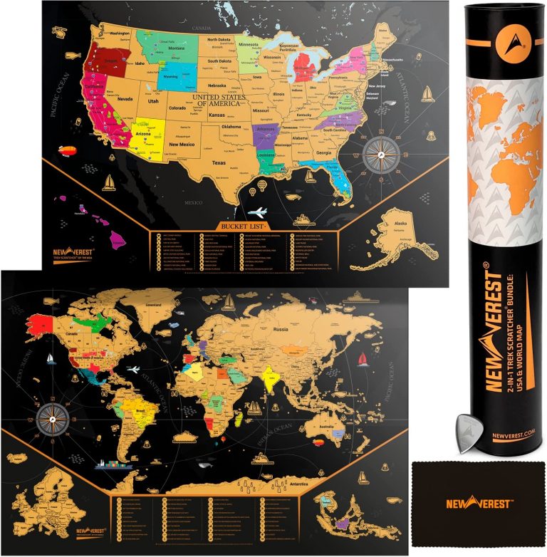 Divalis Double Laminated Scratch-Off World Map Poster