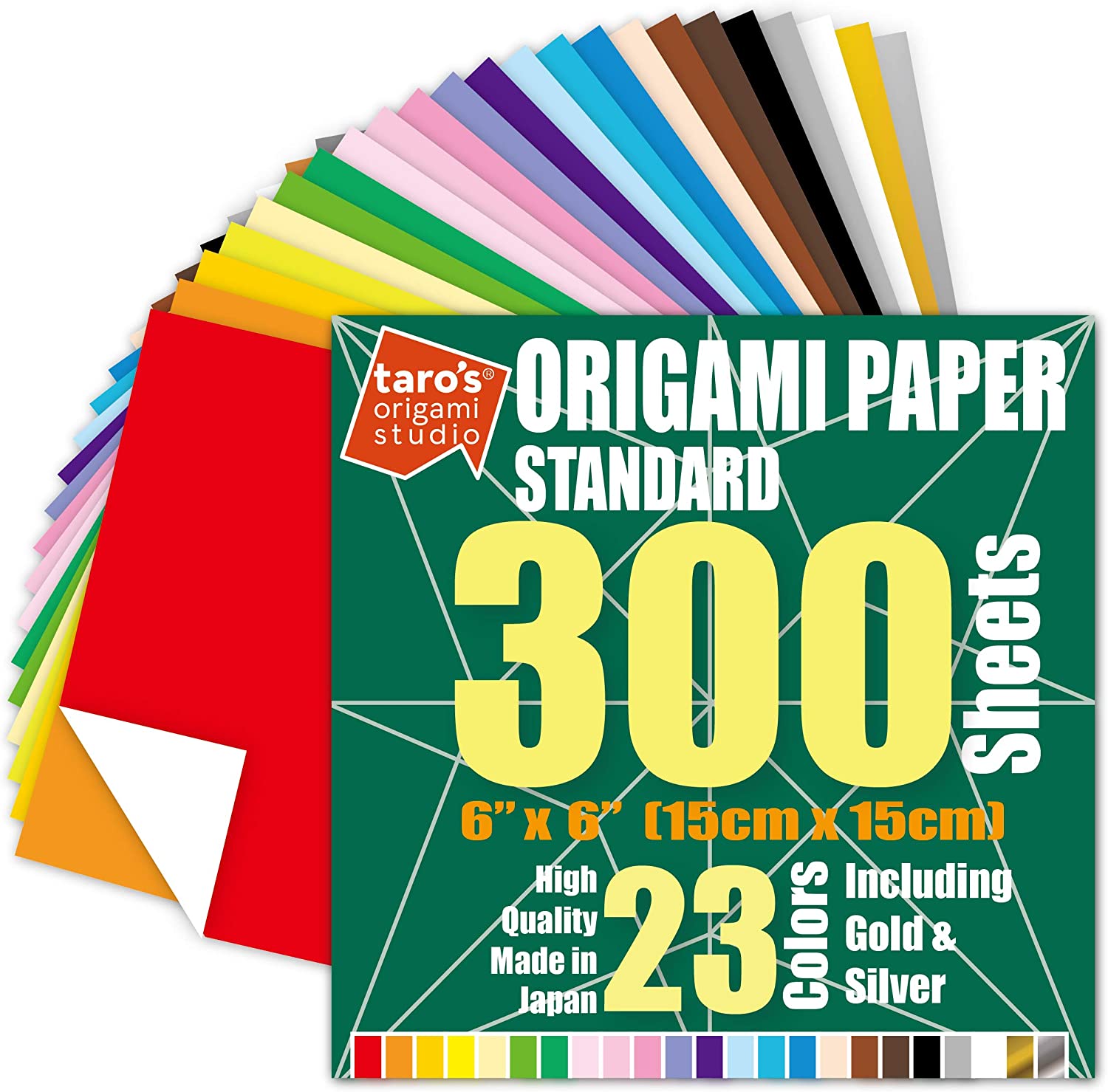 KOOL KRAFTS Origami Paper - 100 Origami Paper Kit - Set Includes - 100  Sheets 20 Basic Colors 6x6 - Double Sided - Origami Book 25 Easy Colored
