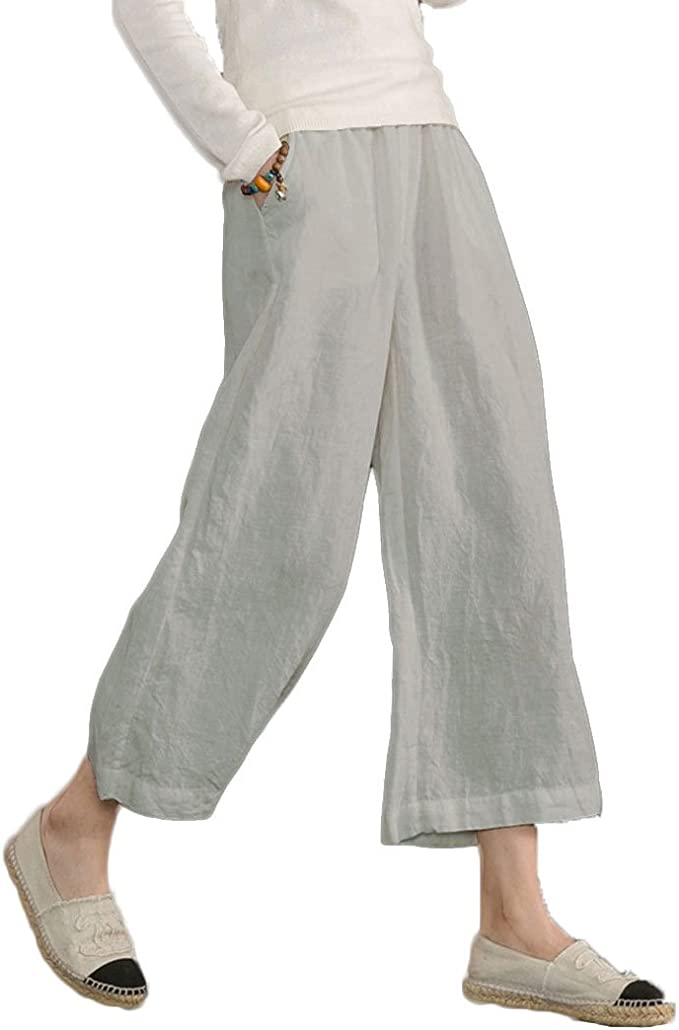 Promover Women's Yoga Capri Pants with Pockets Wide Leg High