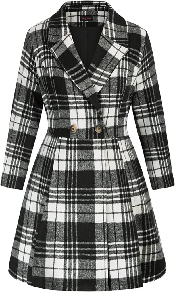 Hanna Nikole Womens Plus Size Double Breasted Wool Dress Coat 7170