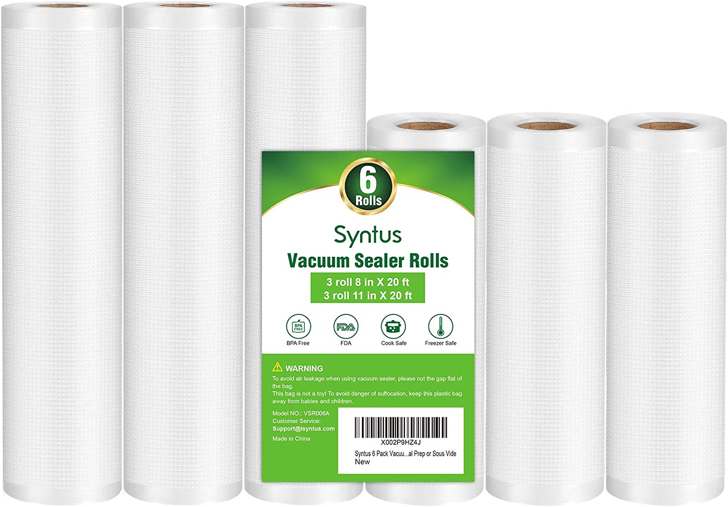 Syntus 100 Count Vacuum Sealer Bags Quart 8 x 12 inch for Seal a