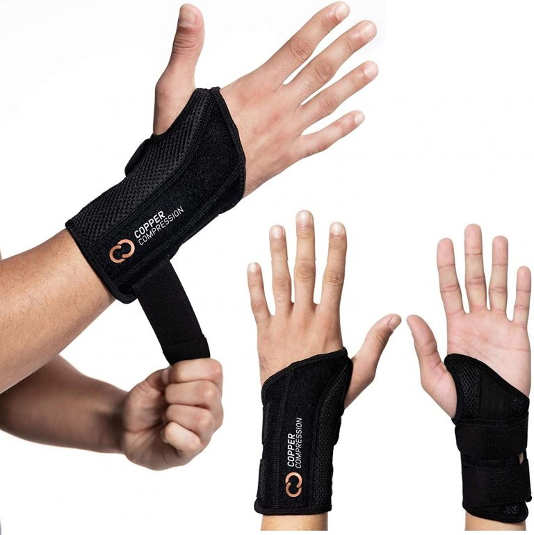 Copper Compression Moisture-Wicking Fabric Wrist Brace