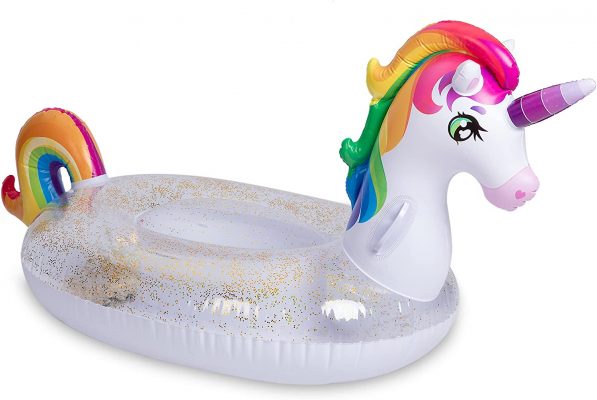 Poolcandy Glitter Ring PVC Unicorn Pool Float