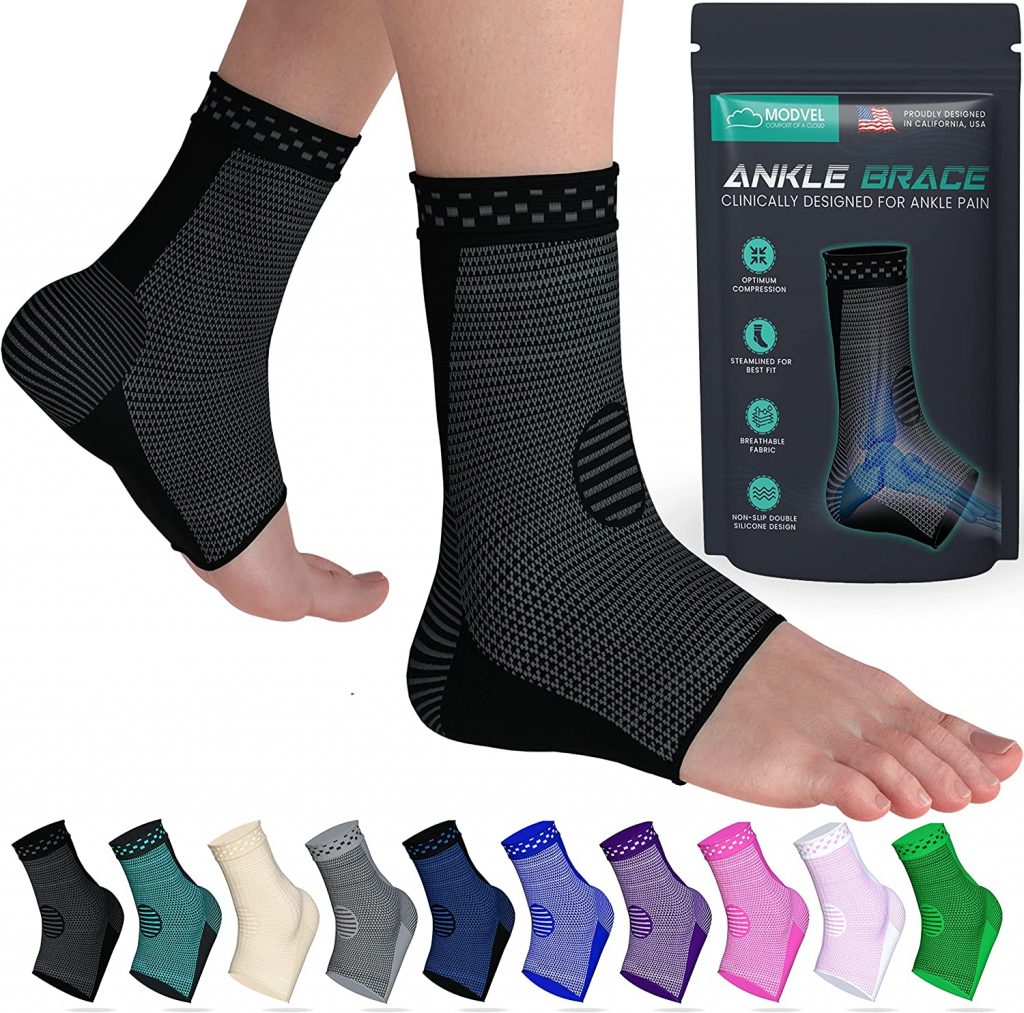 KEMFORD Open Toe Lightweight Ankle Compression Sleeves, 1Pair