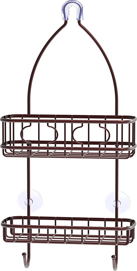 Zenna Home NeverRust Curved Over-the-Shower Caddy, Bronze