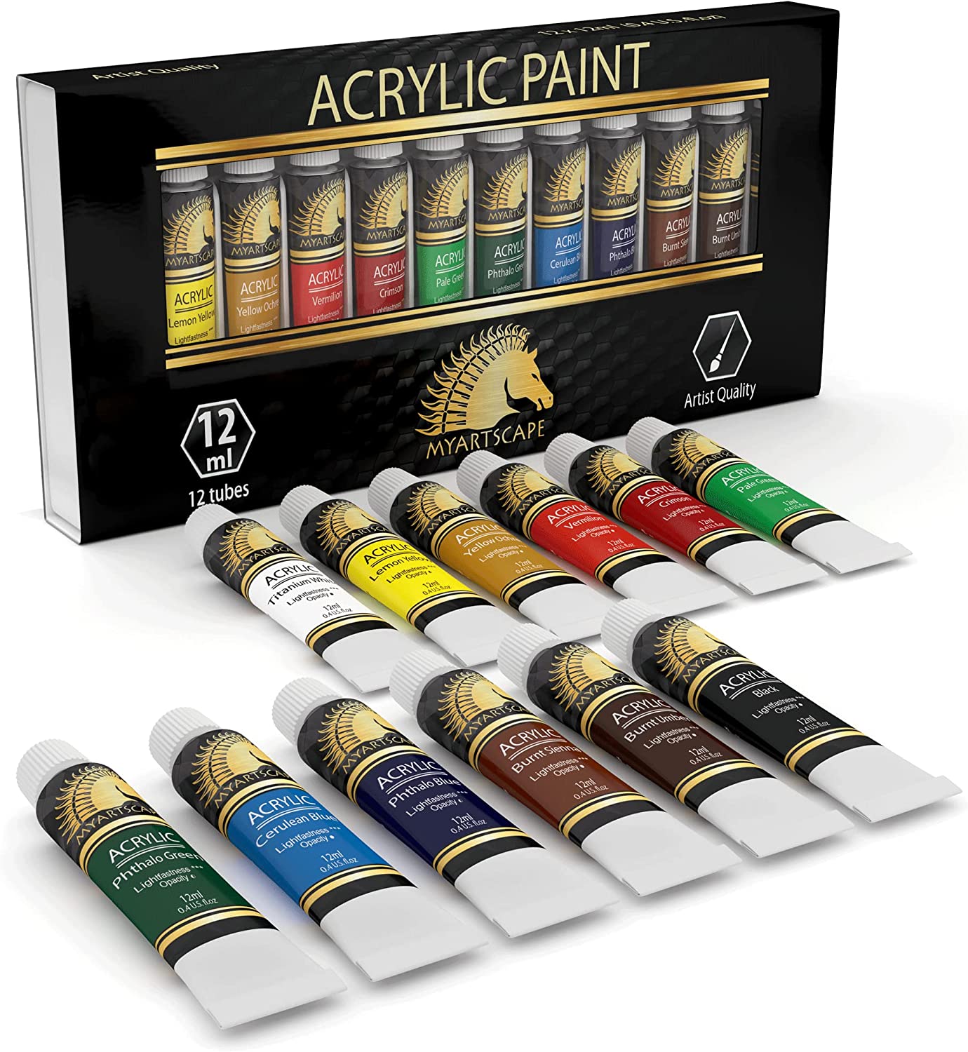 ColorByFeliks Acrylic Paint Set, 24 Large Tubes -37 mL, 1.25 oz