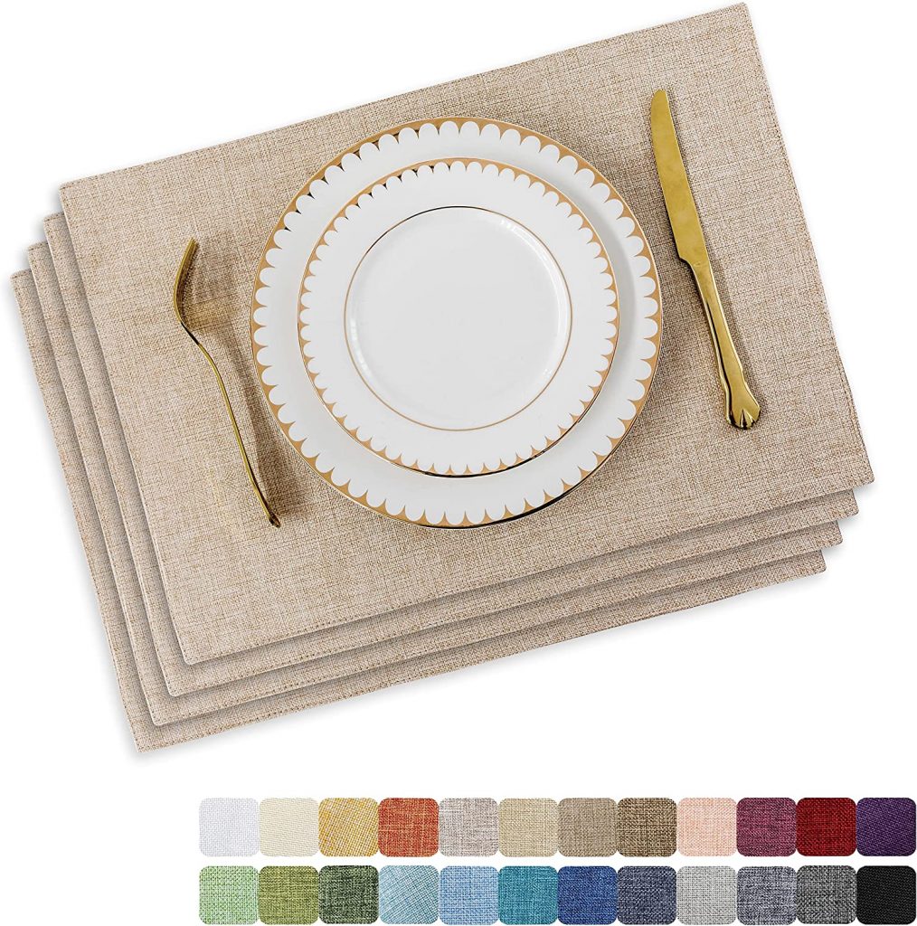 Home Brilliant Machine Washable Eco-Friendly Kitchen Placemats, Set Of 4